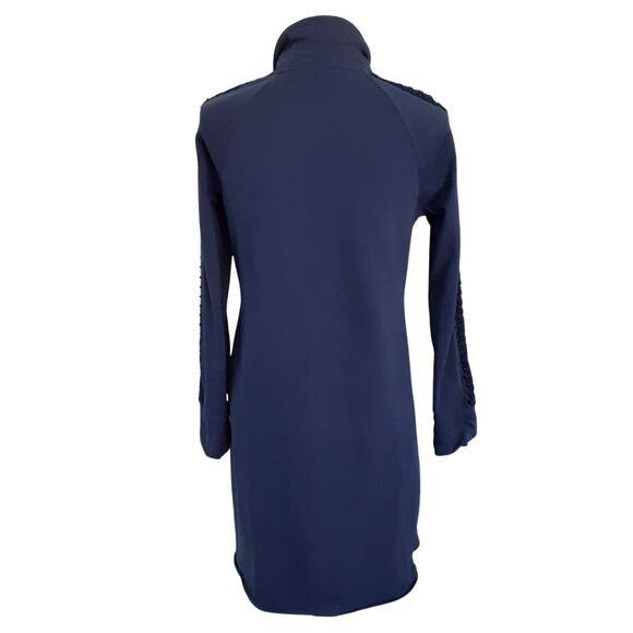 Lilly Pulitzer Skipper Popover Dress Long Sleeve Navy Blue Women S Cutout Resort - Picture 3 of 9